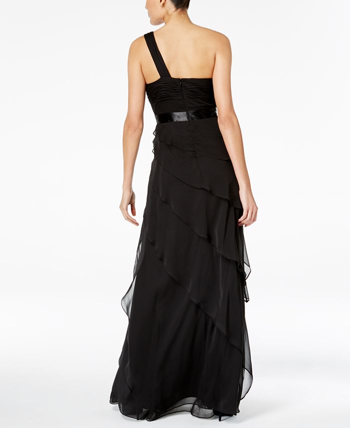 Adrianna papell one shoulder tiered chiffon dress new arrivals