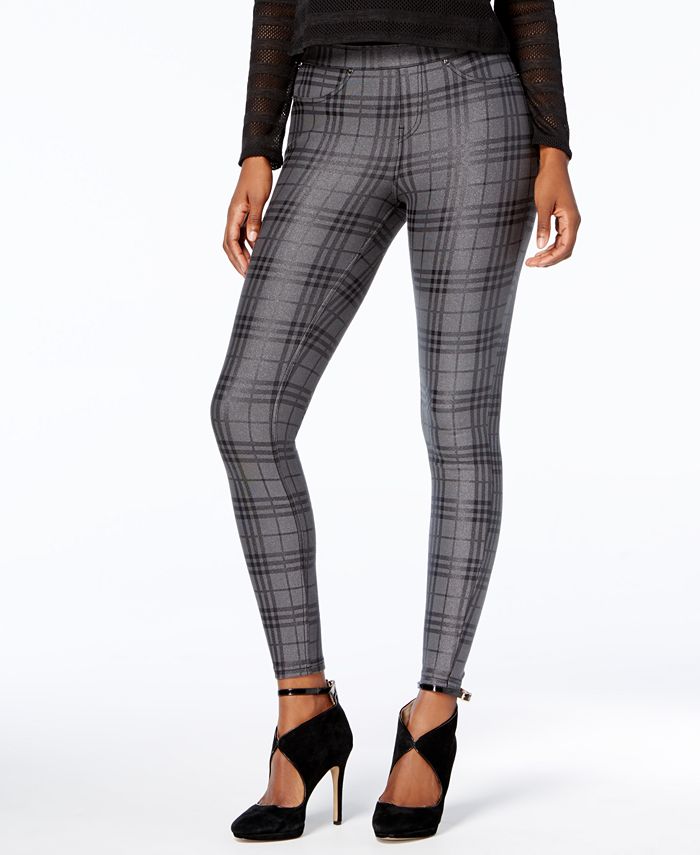 Hue Metallic Plaid Printed Leggings, Created for Macy's - Macy's