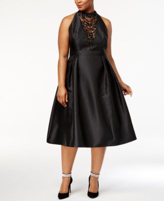 Adrianna Papell Plus Size Embellished Fit & Flare Dress - Macy's