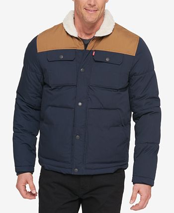 Levi's Men's Woodsman Two-Tone Quilted Puffer Jacket with Fleece-Lined  Collar & Reviews - Coats & Jackets - Men - Macy's