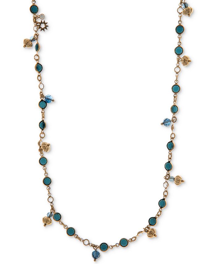 Marchesa Gold-Tone Colored Stone Long Strand Necklace & Reviews ...