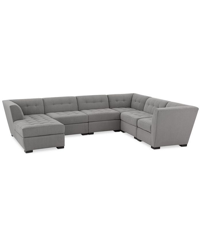 Furniture Roxanne 136" II Performance Fabric 6Pc. Modular Sofa with