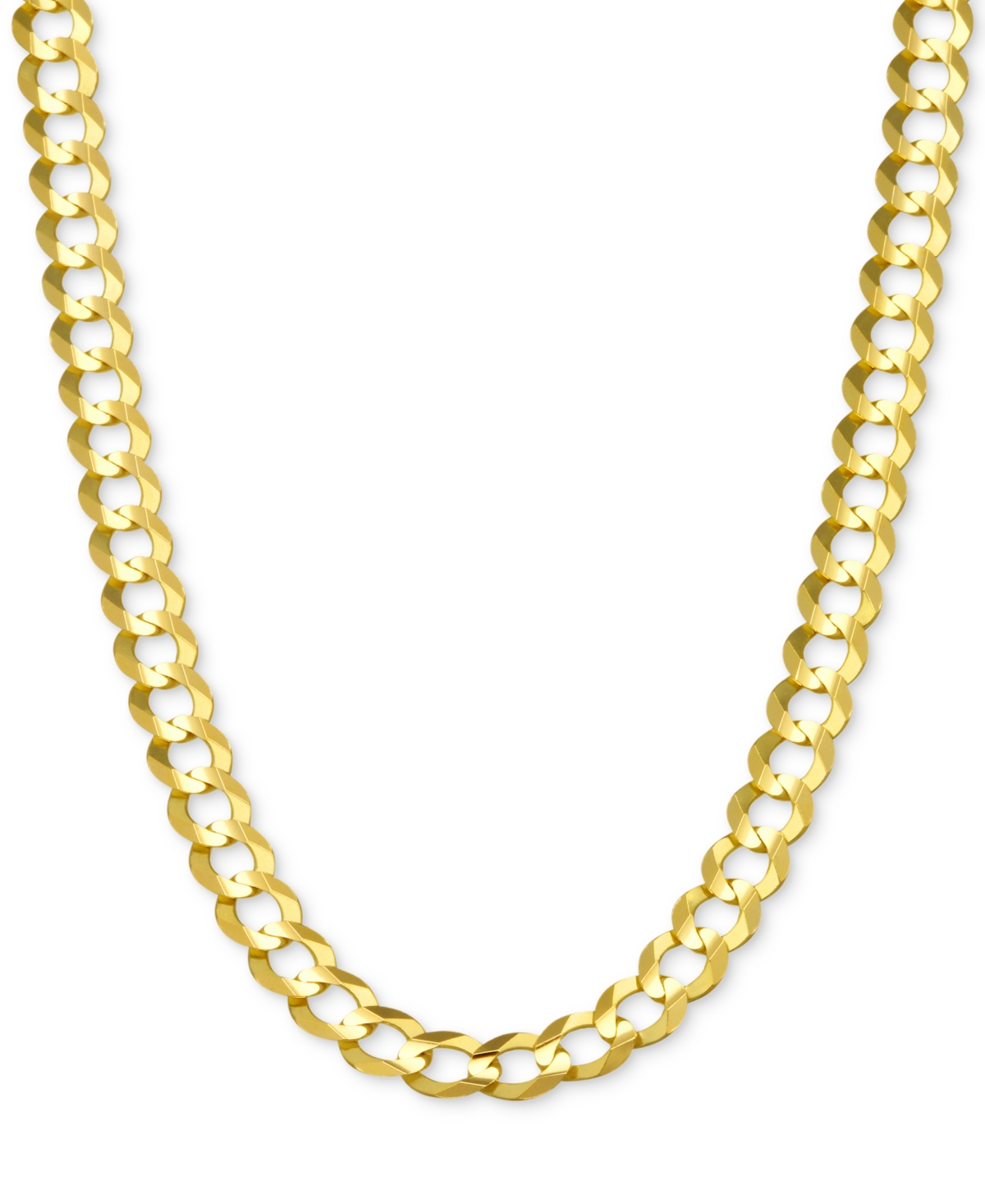 24" Open Curb Link Chain Necklace in Solid 14k Gold - Gold