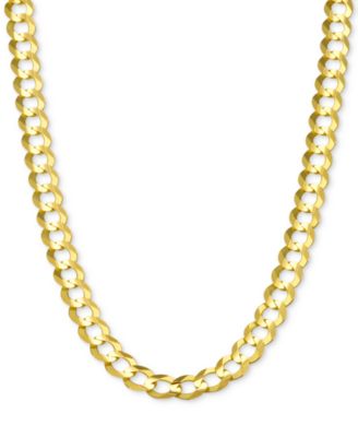 24" Open Curb Link Chain Necklace (5-3/4mm) in Solid 14k Gold
