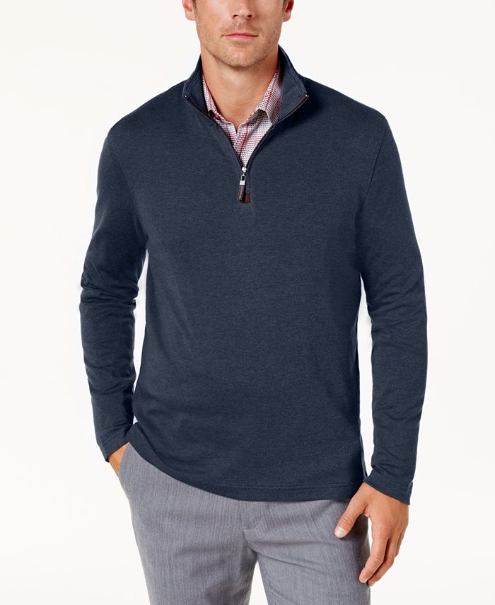 Tasso Elba Men's Supima® Cotton Quarter-Zip Sweater, Created for Macy's ...