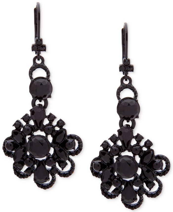 Marchesa Colored Crystal & Bead Flower Drop Earrings - Macy's