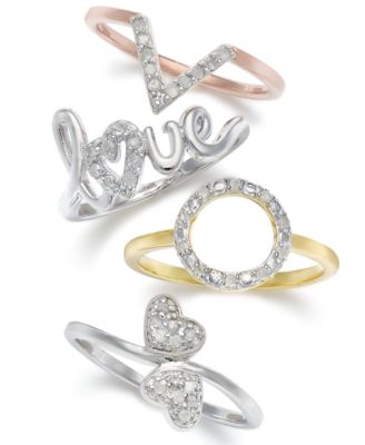 Diamond Heart Ring (1/10 ct. t.w.) in Sterling Silver 