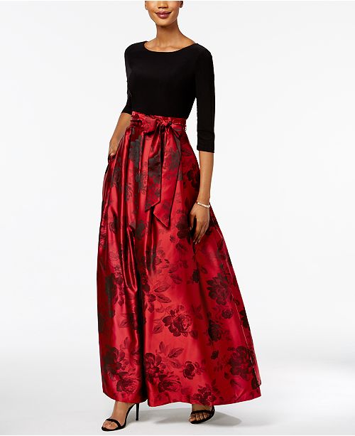 Jessica Howard Floral-Print Ball Gown & Reviews - Dresses - Women - Macy&#39;s