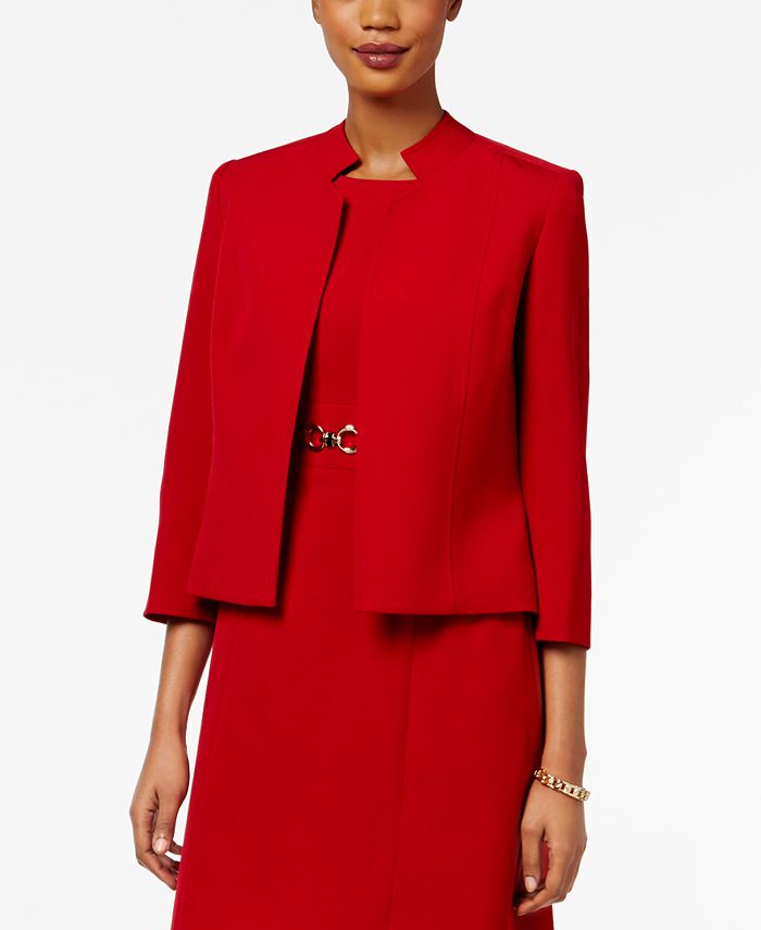 Kasper red store suit