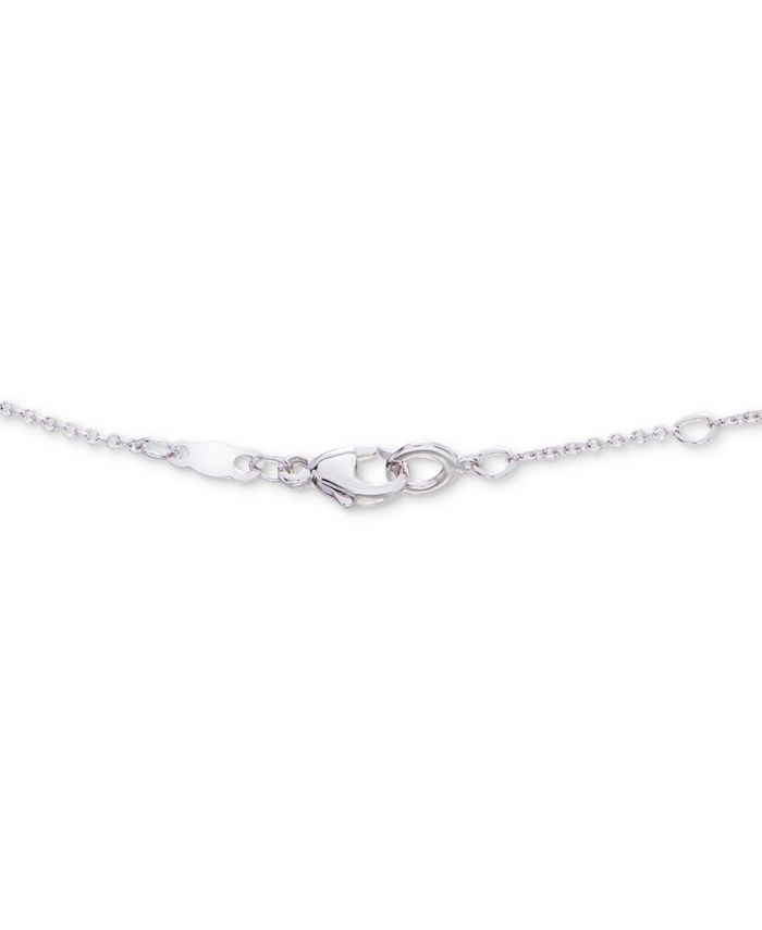 Macy's Onyx Station Necklace in Sterling Silver - Macy's