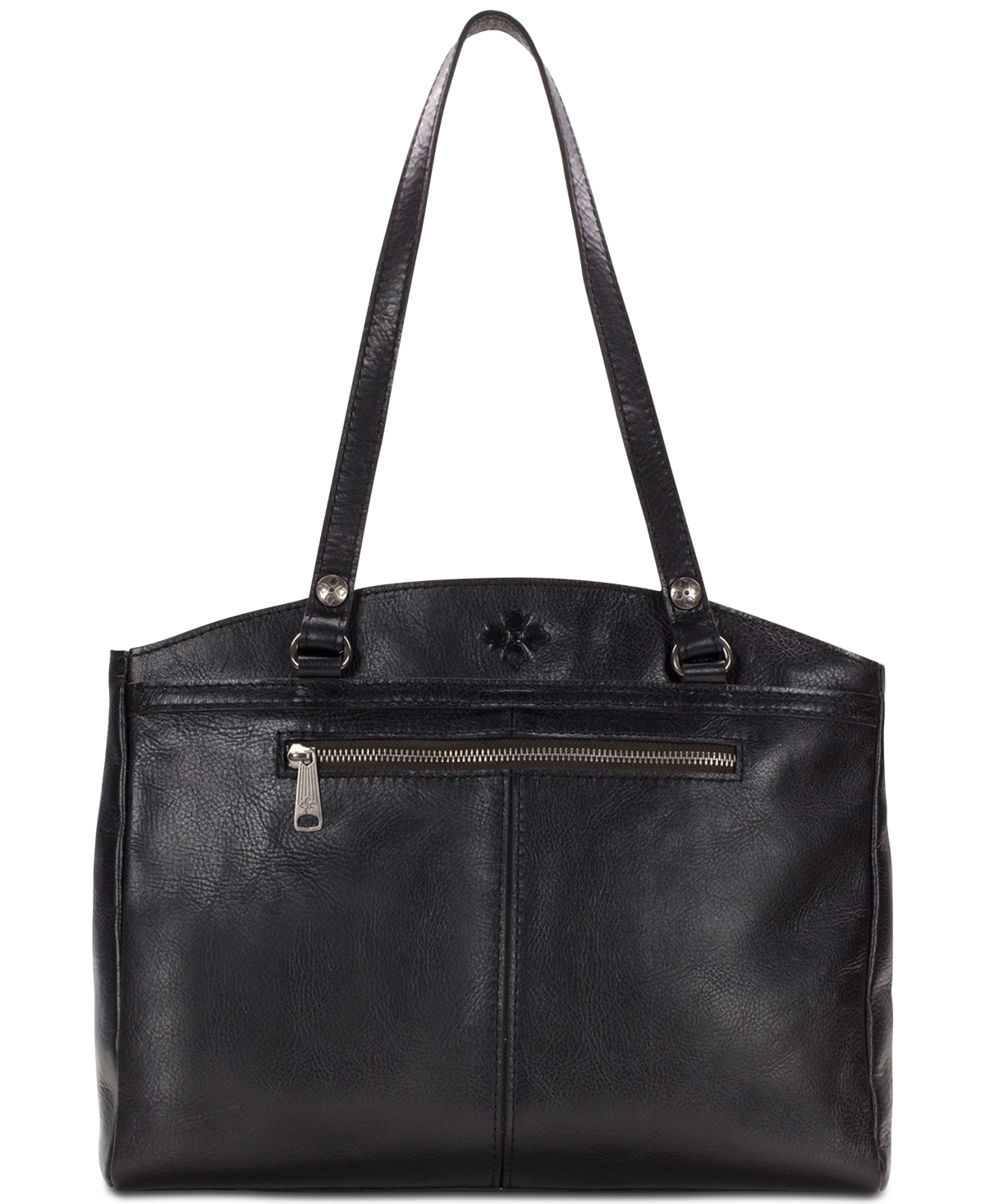 Patricia Nash Poppy Smooth Leather Shoulder Bag In Black,silver