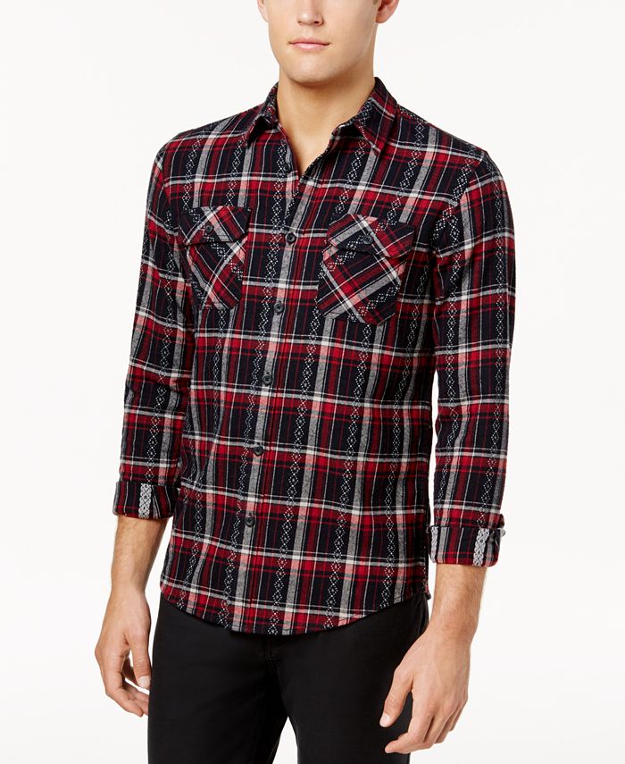 American Rag Men's Ayden Geometric Plaid Shirt, Created for Macy's - Macy's
