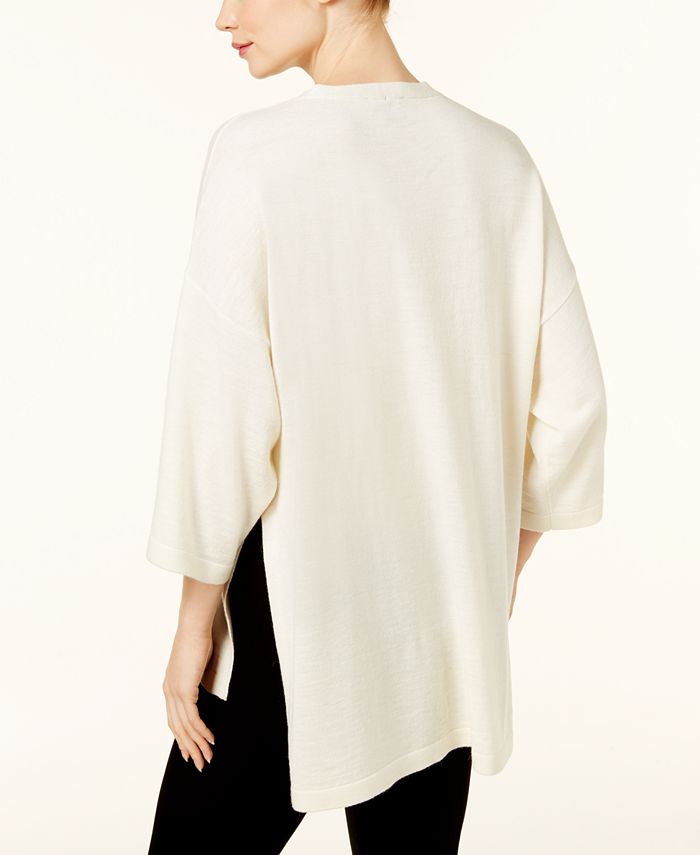 Eileen Fisher Wool-Blend V-Neck Kimono Sweater - Macy's