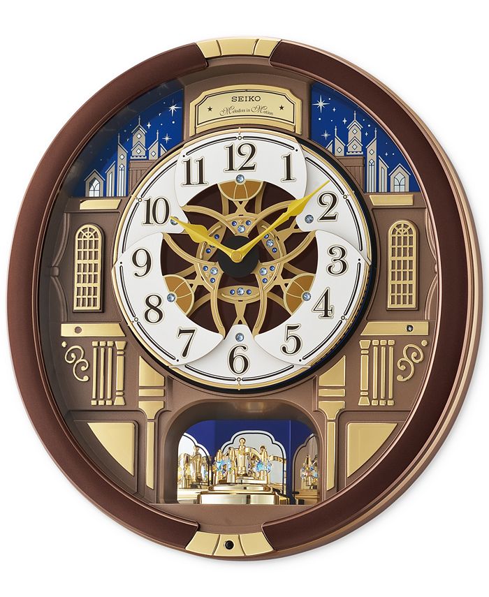 Seiko Melodies in Motion Brown Metallic Wall Clock Macy's