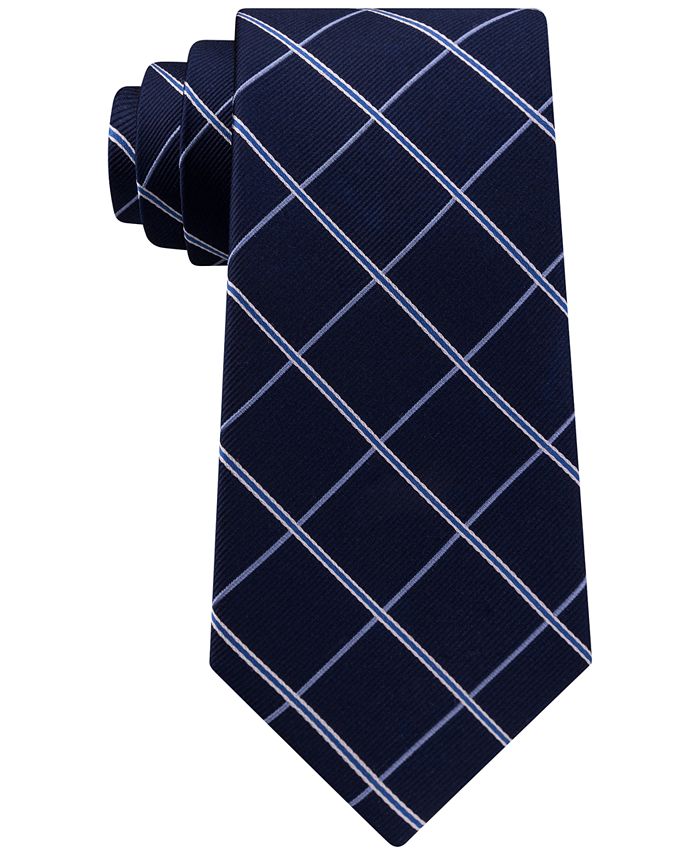 Club Room Men's Grid Silk Tie, Created for Macy's - Macy's