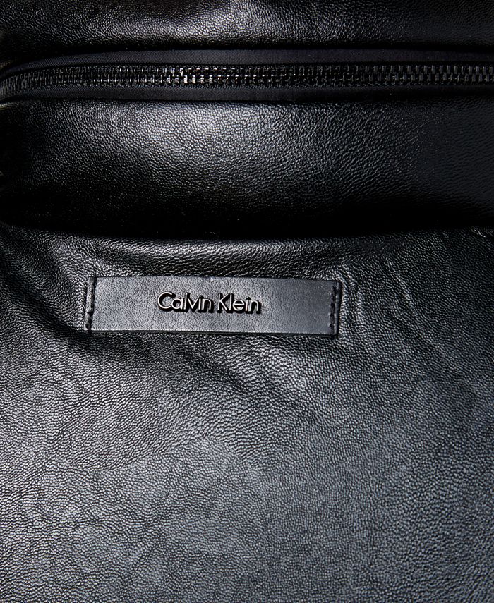 Calvin Klein Men's Faux-Leather Puffer Vest - Macy's