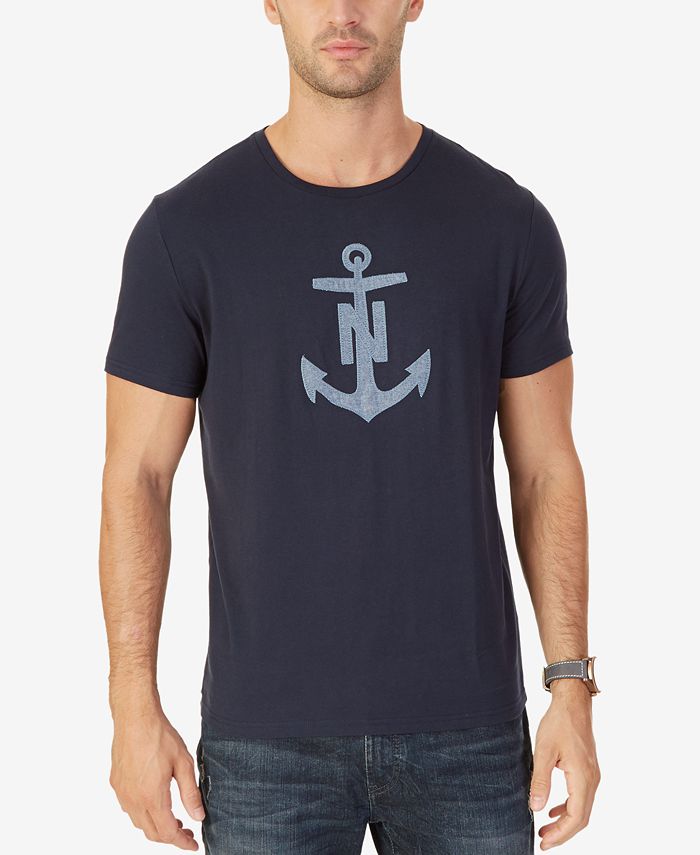 Nautica Men's Chambray Anchor-Print T-Shirt - Macy's