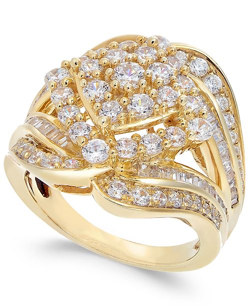 Macy's Diamond Cluster Statement Ring (2 ct. t.w.) in 14k ...