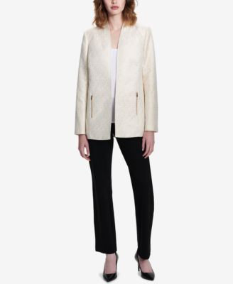 Calvin Klein Open-Front Metallic Blazer - Macy's