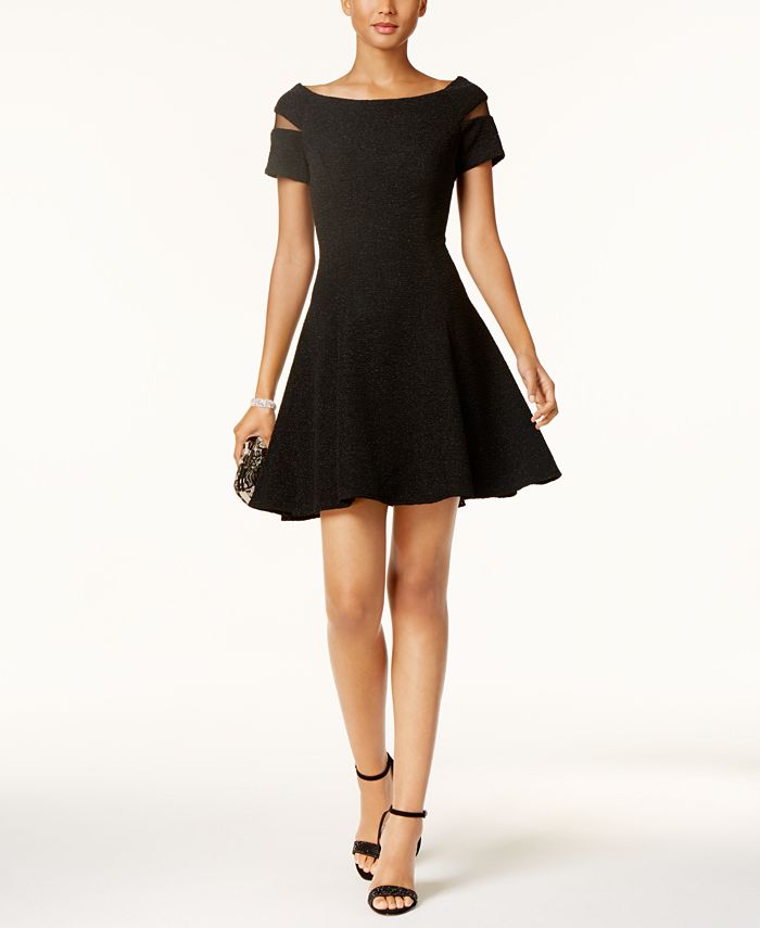 Betsy & Adam Glitter Fit & Flare Dress Macy's