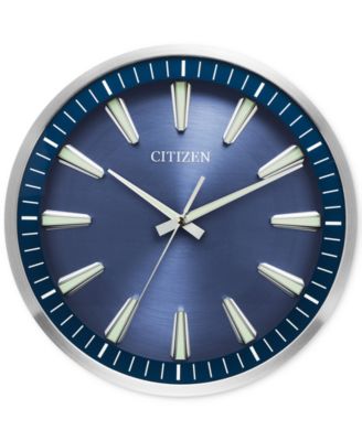 Citizen Gallery Silver-Tone Metal & Wood Wall Clock 