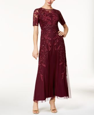Adrianna Papell - Petite Embellished Mesh Gown