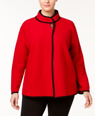 Calvin Klein - Band Collar Boiled Knit Jacket