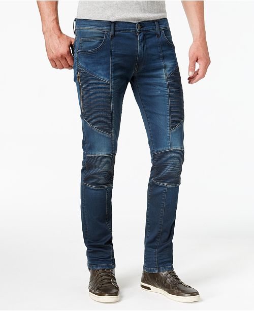 True Religion Men's Rococo Skinny Fit Stretch Moto Jeans & Reviews ...