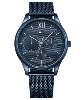 tommy hilfiger men's stainless steel mesh strap watch