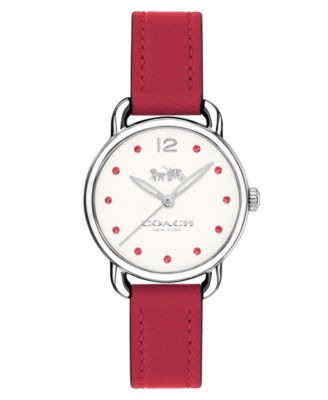 COACH - Women's Delancey Red Leather Strap Watch 28mm