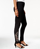 Style & Co. Embroidered Leggings, Created For Macy's in Black