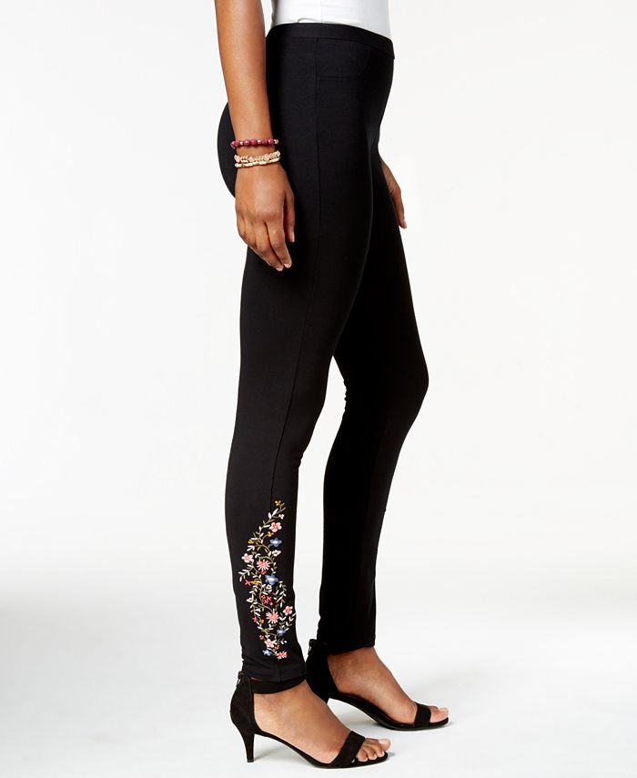 High-Waisted Embroidered Leggings