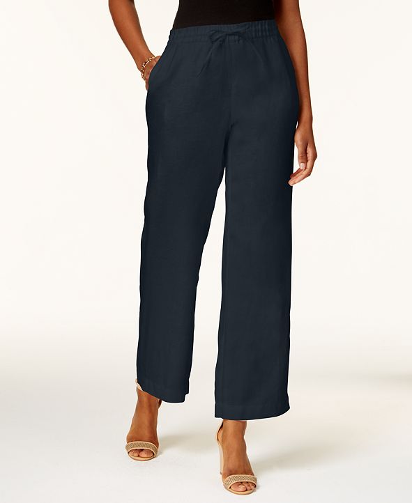Charter Club Linen Drawstring-Waist Pants, Created for Macy's & Reviews ...