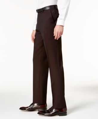 Ben Sherman Men's Slim-Fit Burgundy Stretch Suit