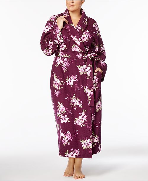Charter Club Plus Size Long Quilted Cotton Robe Created For Macy s 