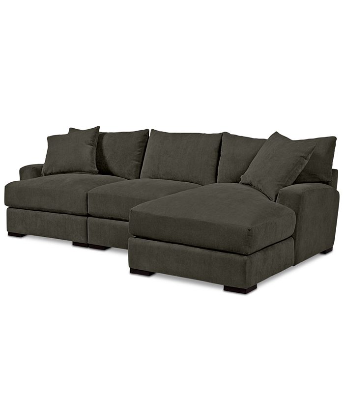 Furniture Rhyder 3Pc. Fabric Sectional with Chaise Custom Colors