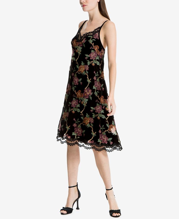 Max Studio London Floral Print Lace Trim Dress Created for Macy s