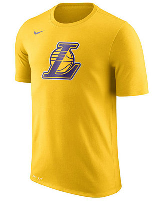 Nike Men's Los Angeles Lakers Dri-FIT Cotton Logo T-Shirt & Reviews ...