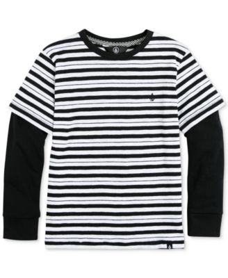 Volcom - Long-Sleeve Stripe Cotton T-Shirt, Little Boys (2-7)