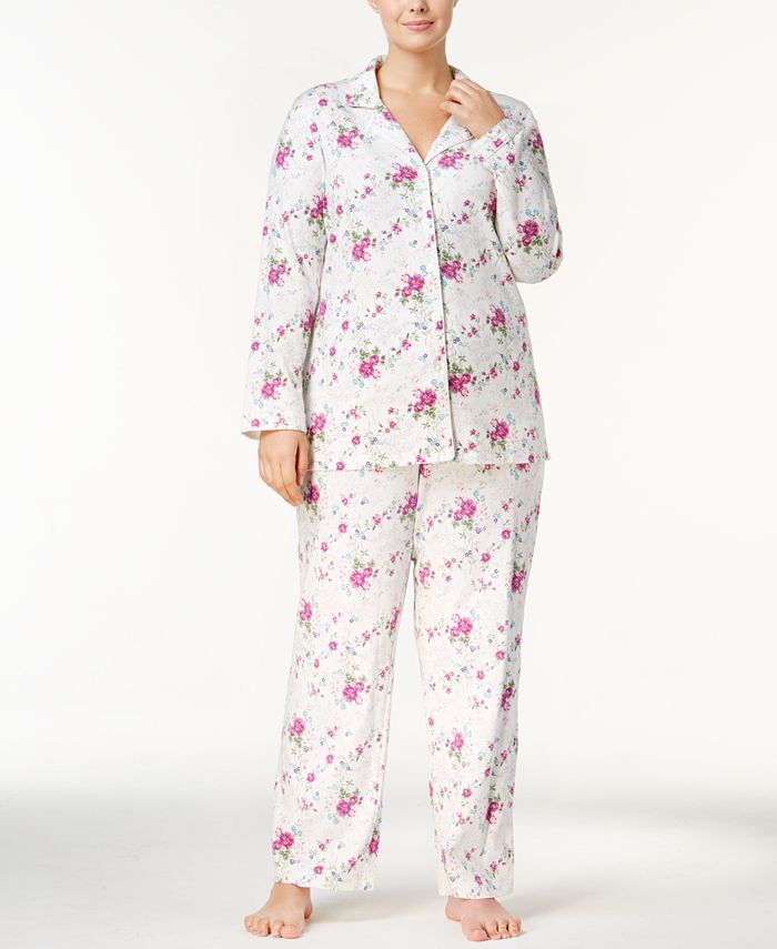 Charter Club Plus Size SatinPiping Pajama Set, Created for Macy's Macy's