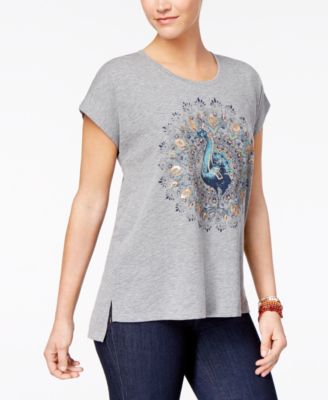Style & Co - Embellished Graphic-Print T-Shirt