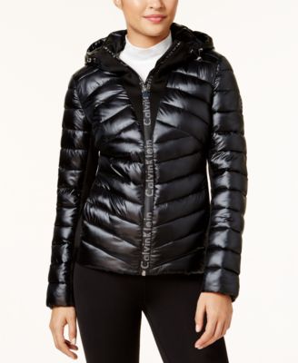 macy's calvin klein puffer coat