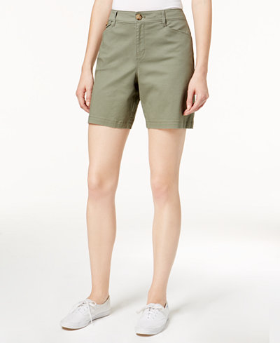 Charter Club Mid-Rise Twill Shorts, Created for Macy's - Shorts - Women ...