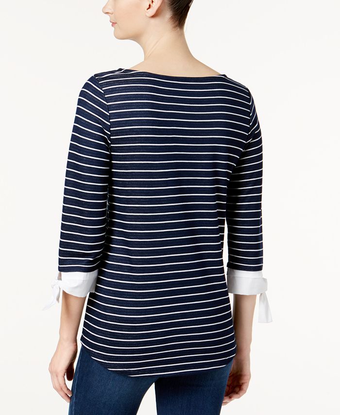 Charter Club Petite Striped Top, Created for Macy's - Macy's