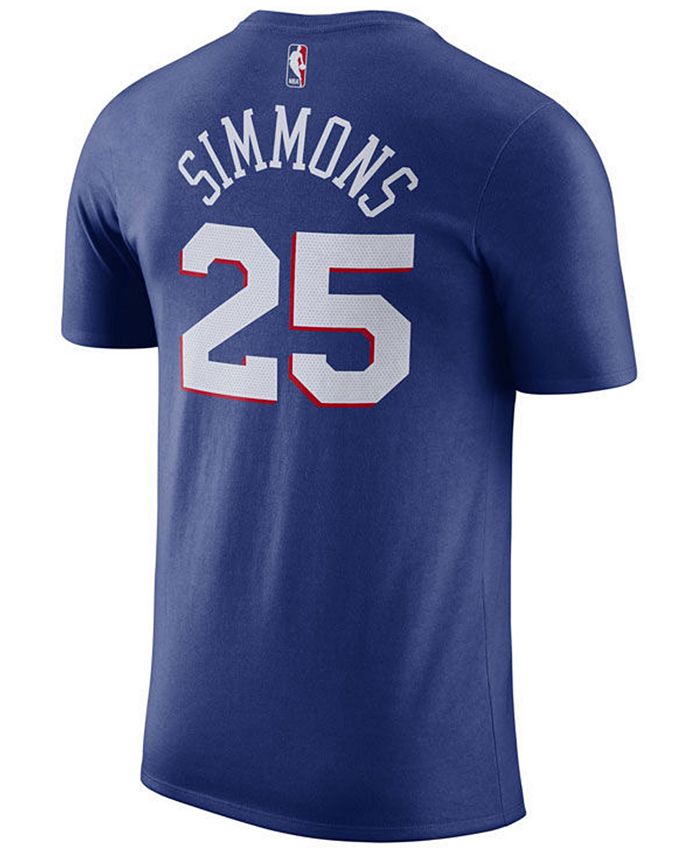Nike Men's Ben Simmons Philadelphia 76ers Name & Number Player T-Shirt ...