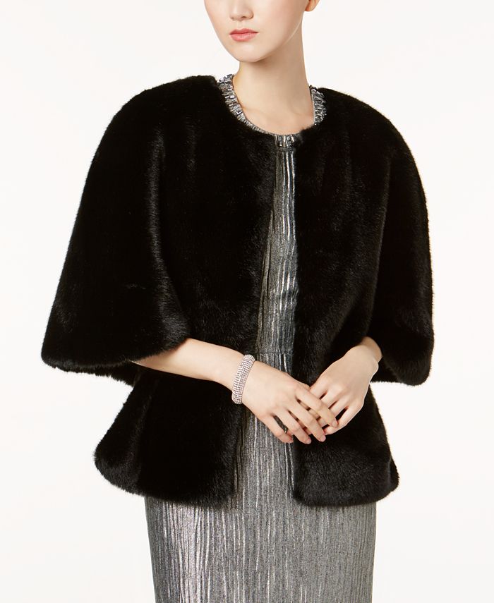 Adrianna papell faux fur shrug clearance