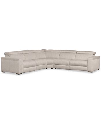 Furniture Nevio 5 Pc Fabric L Shaped, Macys Leather Sectional Recliner Sofa