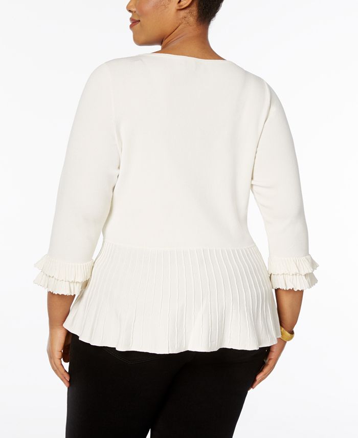 Charter Club Plus Size Ruffled Peplum Sweater, Created for Macy's ...
