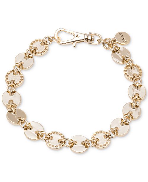DKNY Gold-Tone Multi-Disc Link Bracelet, Created for Macy's & Reviews ...