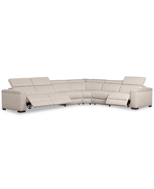 Furniture Nevio 6 Pc Fabric L Shaped Sectional Sofa With 3